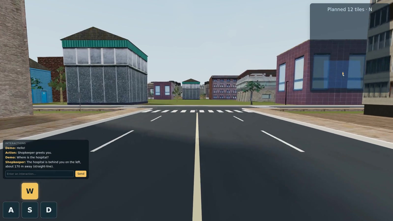 City blocks and a paved intersection